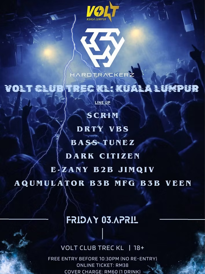 techno event poster at volt trec kl on 3rd april