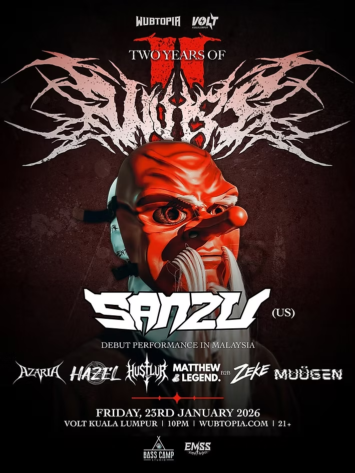 Wubtopia second anniversary rave poster at volt on 23 january