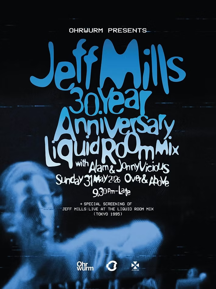 jeff mills 30th anniversary poster party at over & above