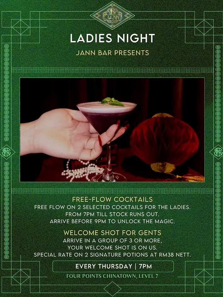 jann bar at china town kl gentleman nights poster