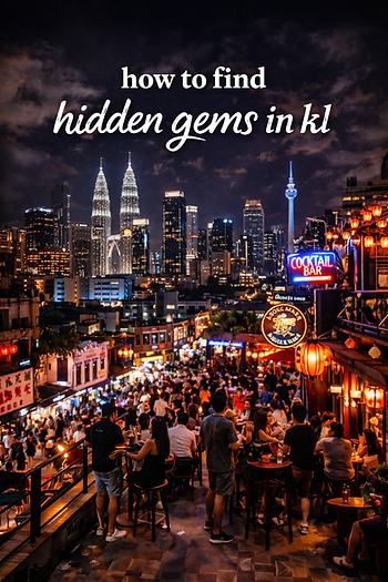 Ai generated image of KLs nightlife with title: How to find hidden gems in KL