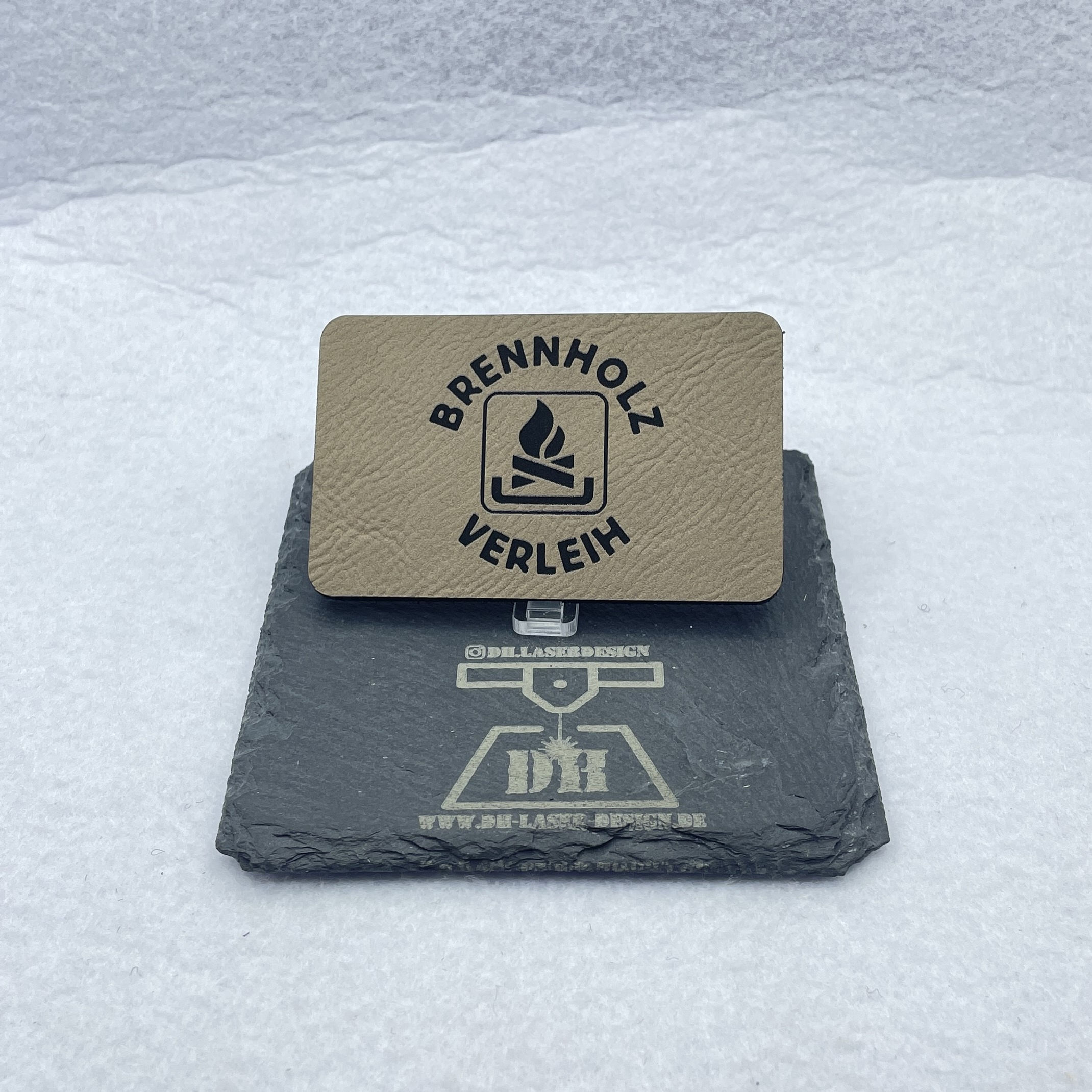 Brennholz Verleih, Kunstleder Lasercut Patch