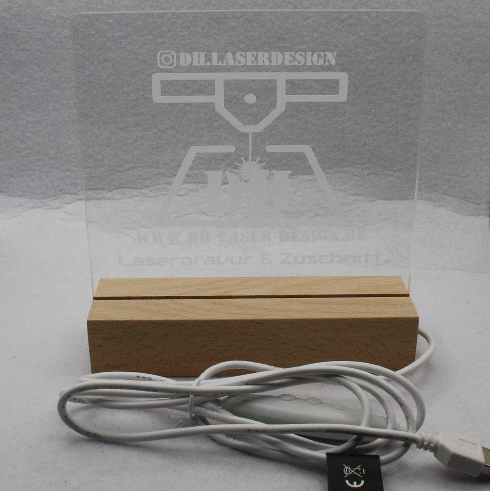 3D LED Nachtlicht mit Holzsockel Dekolicht mit Farbwechsel