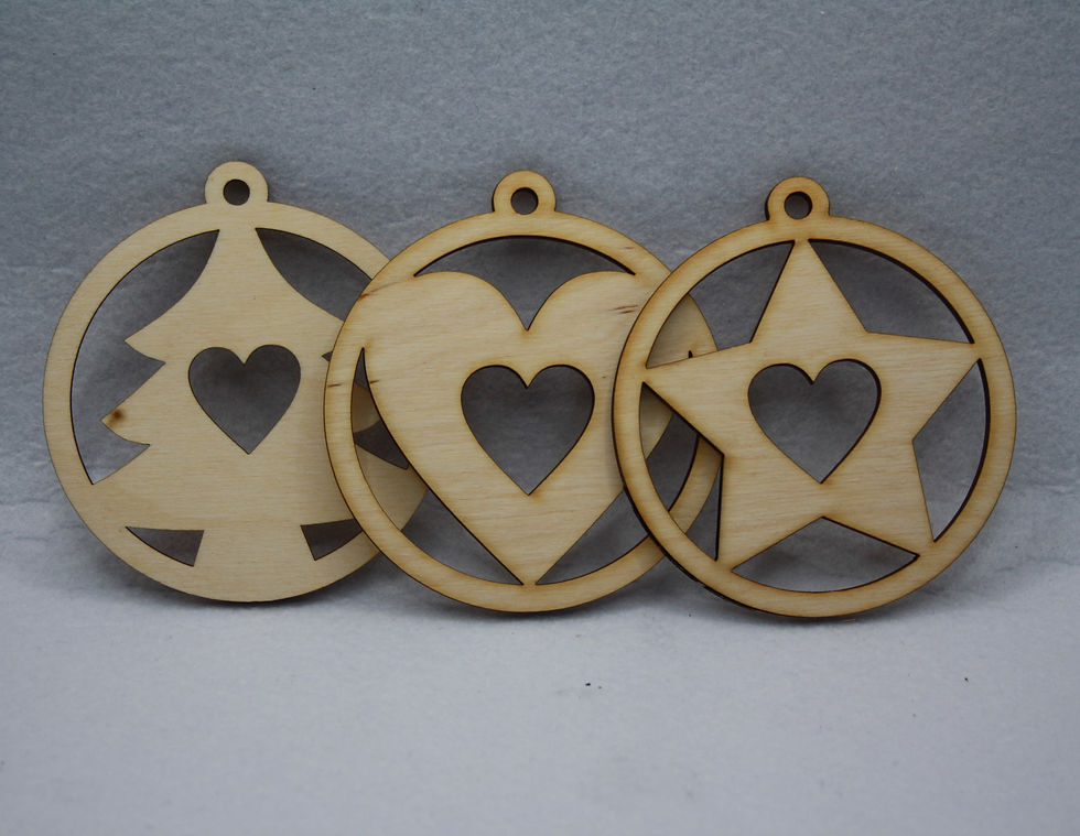 Weihnachtsanhänger 3er Set Herzchen & Sternchen