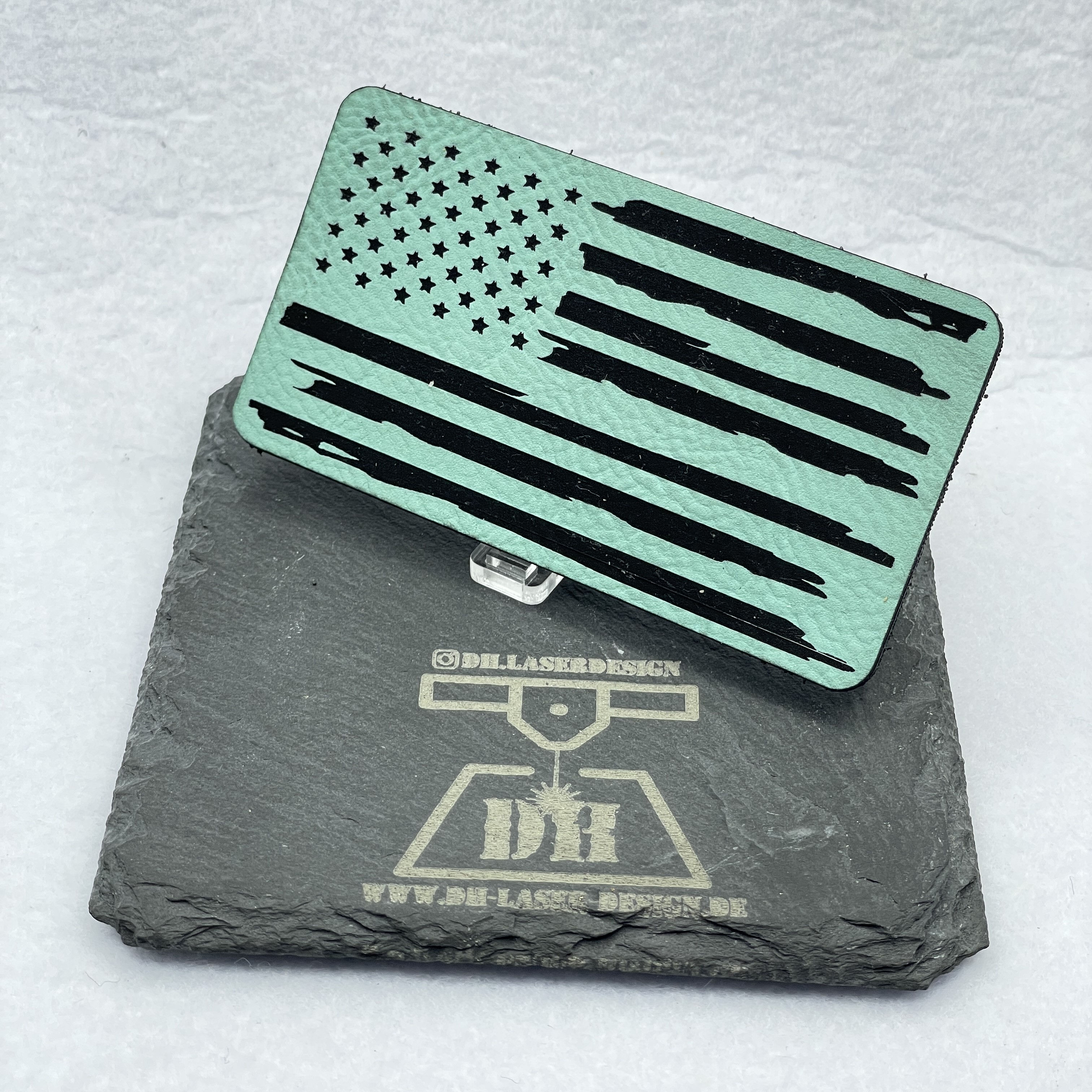 USA Flagge, Kunstleder Lasercut Patch