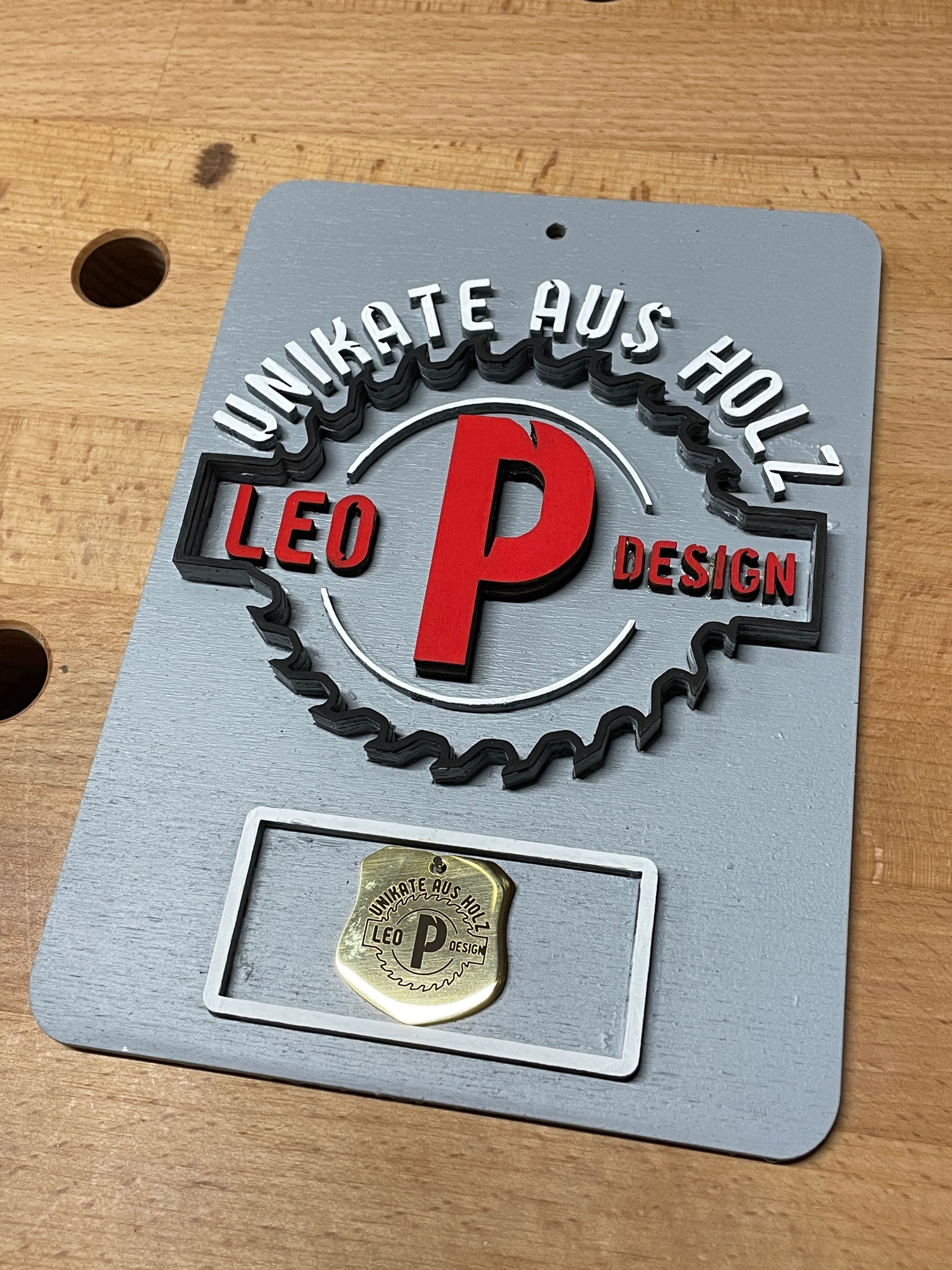 3D Schild mit Logo
