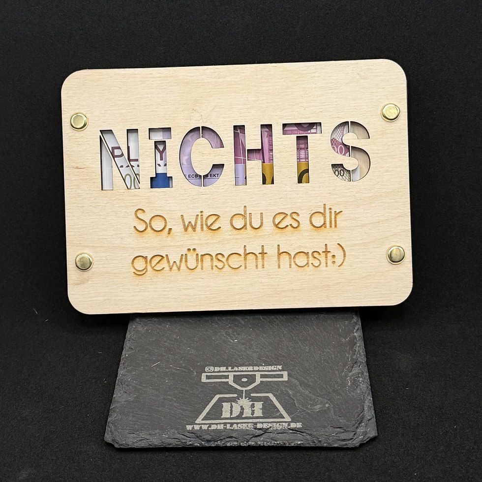 Nichts, so wie du es dir gewünscht hast, Geschenkkarte aus Holz