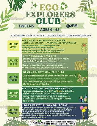Tween programs flyer