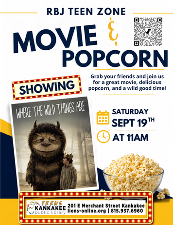 Movie and popcorn event flyer