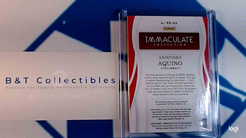 Thumbnail: Aristides Aquino 2020 Panini Immaculate Rookie Reserve Patch 21/25 RC Reds