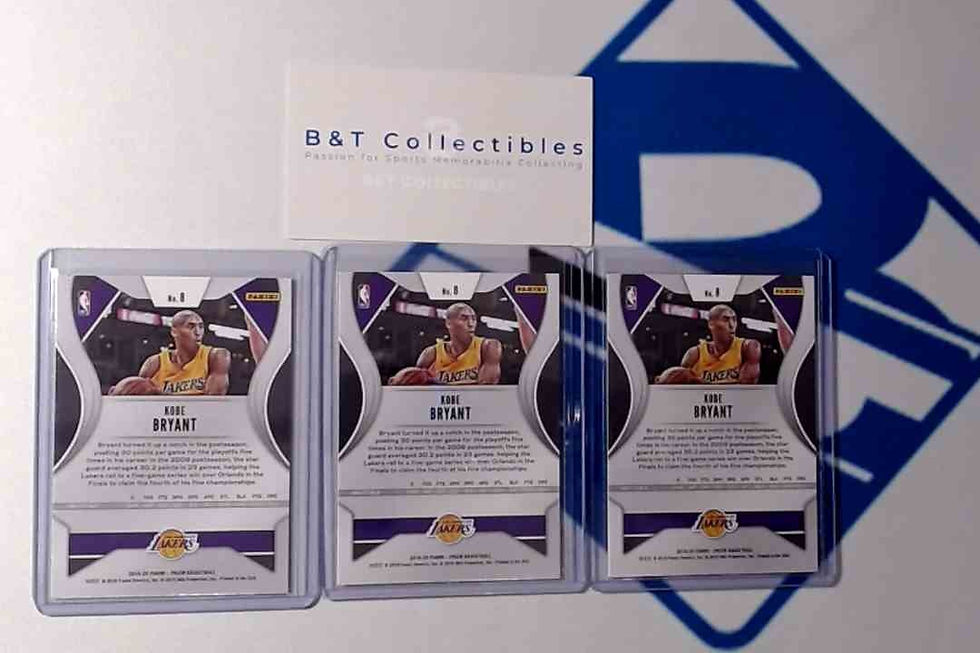 Thumbnail: 2019-20 Panini Prizm #8 Kobe Bryant Prizm Los Angeles Lakers (lot of 3)