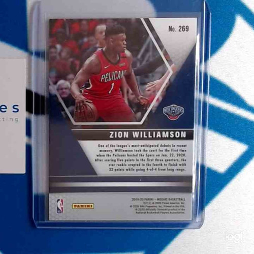 Zion Williamson PANINI MOSAIC NBA DEBUT 2019-20 RC #269 | B&T
