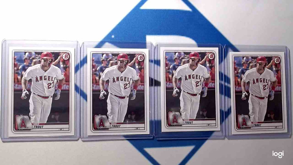 Thumbnail: 2020 Bowman Mike Trout Card #1 Los Angeles Angels (Lot of 4)