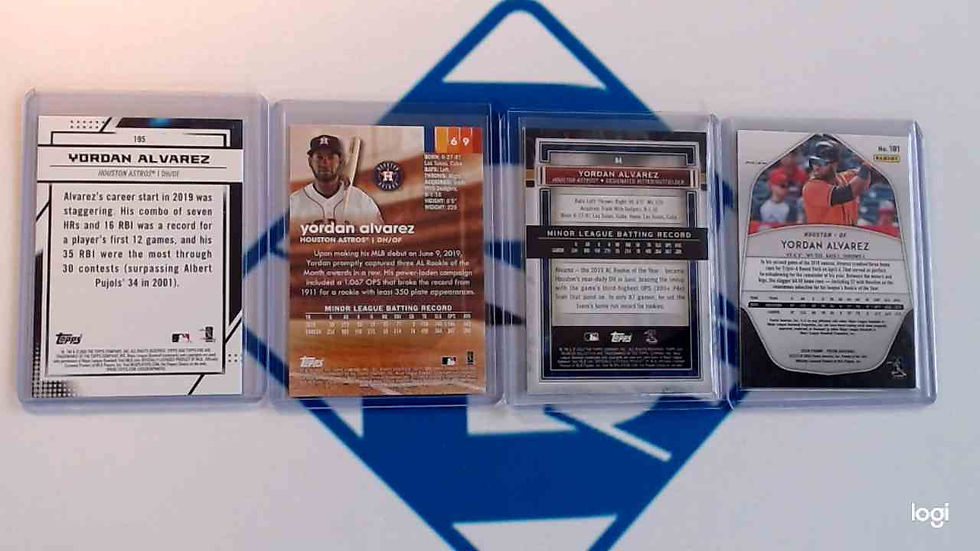 Thumbnail: 2020 Yordan Alvarez Lot of 4 Rookie Cards - Museum, Fire, Prizm and Stadium Club
