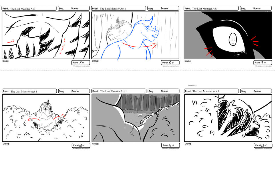 The Last Monster Act 1 Storyboards (7 - 12)
