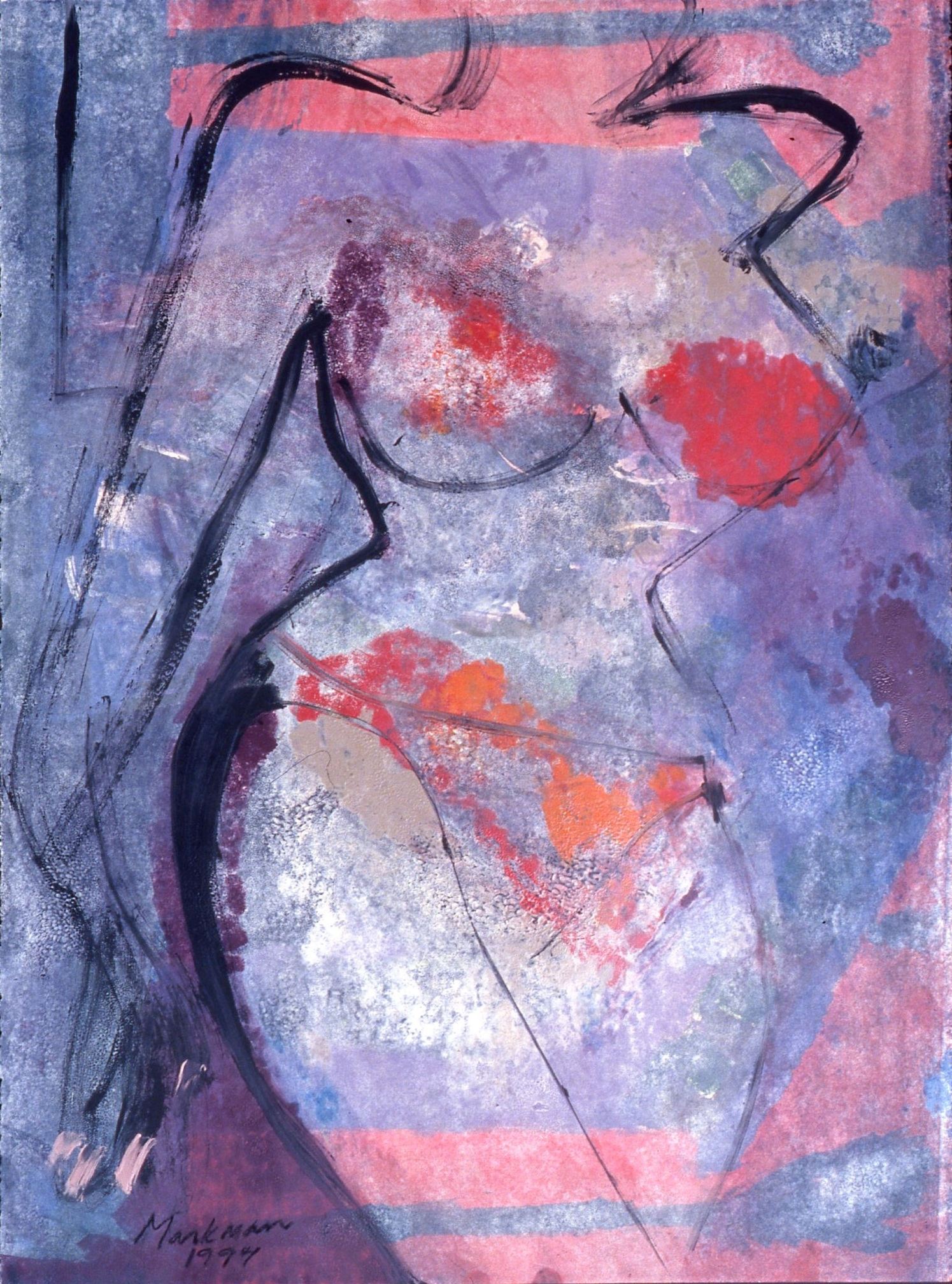 Lori Markman, Monoprint, Woman In Red