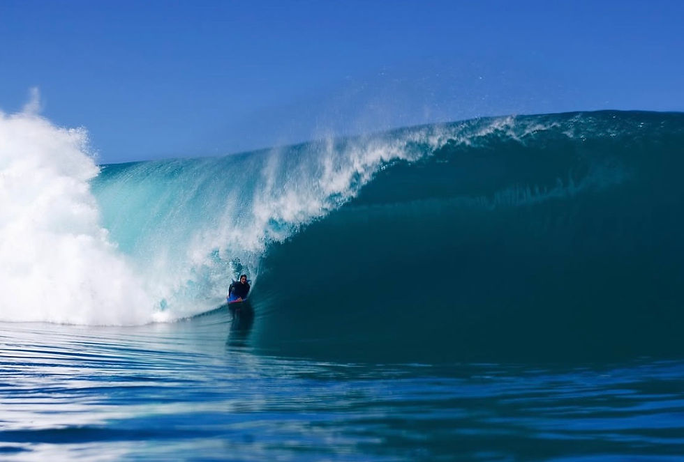 Mike surfing Teahupo’o, Tahiti - Cerrone Photo via Instagram