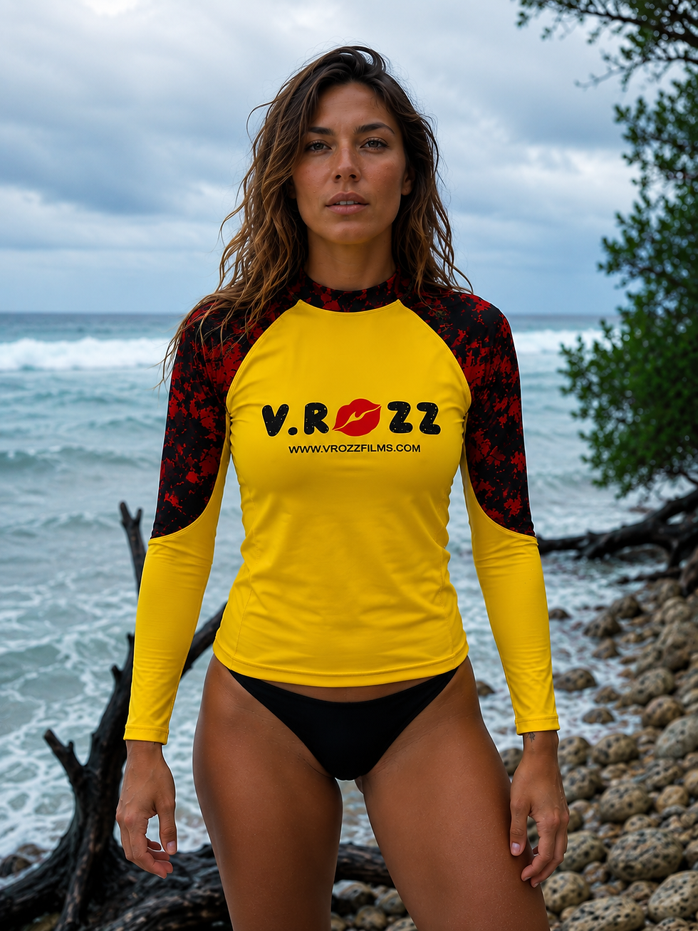 Model wearing a long-sleeve lycra from the ETERNAL COLLECTION - AI-generated