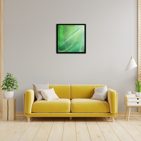 Spring Awakening – framed original contemporary digital fine art by Charlie, vibrant abstract surrealism wall mounted