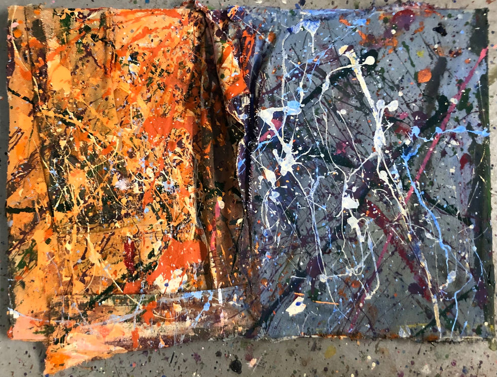 Untitled. June-Aug 2024. 18” x 12.25”. Acrylic on denim. © Nolan.