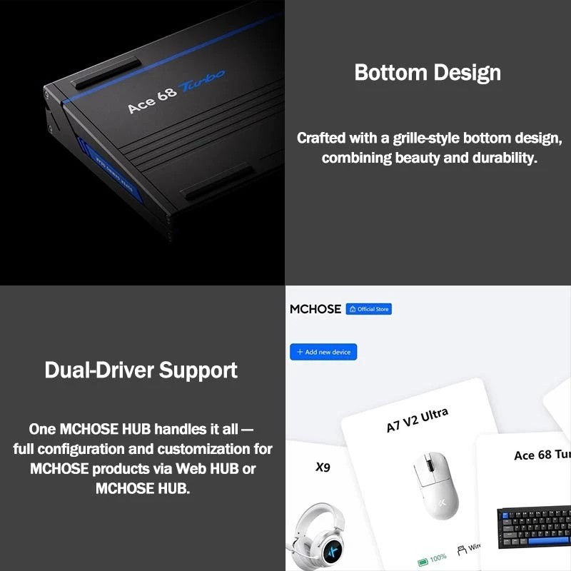 Thumbnail: MCHOSE Ace 68 Turbo Full-aluminum Esports Hall Effect Keyboard Cyber Black