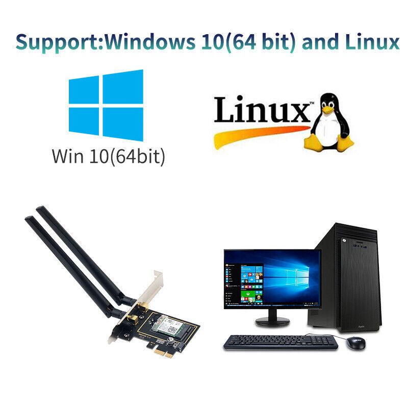Thumbnail: Fenvi PCE-AX200 WiFi 6 Bluetooth 5.1 2400mbps PCI-E Wireless Network Adapter