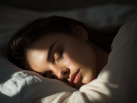Mulher dormindo com serenidade, representando sono reparador
