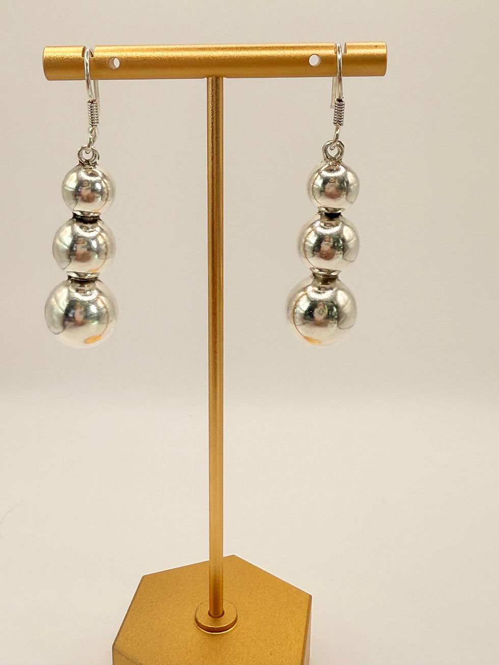 Pre-Owned Silver Beaded Dangles Front View