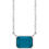 Thumbnail: Silver Bezel Natural London Blue Topaz Necklace Front View