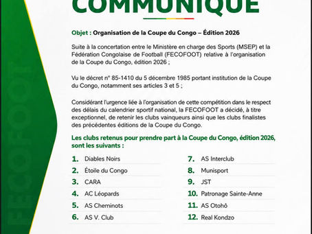 Football : la Coupe du Congo fait son retour avec une nouvelle formule de compétition