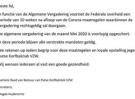 Jaarlijkse Algemene Vergadering vzw