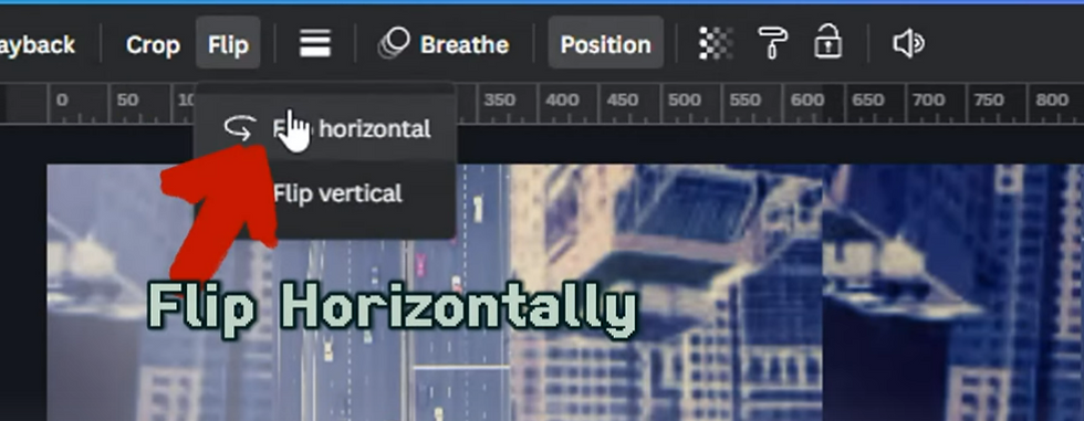 flip the city clips horizontally