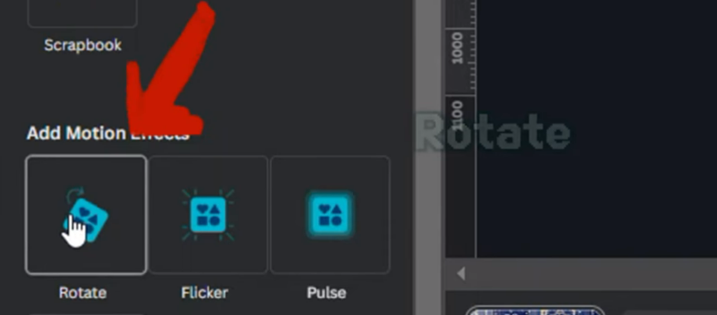 add rotate motion animation