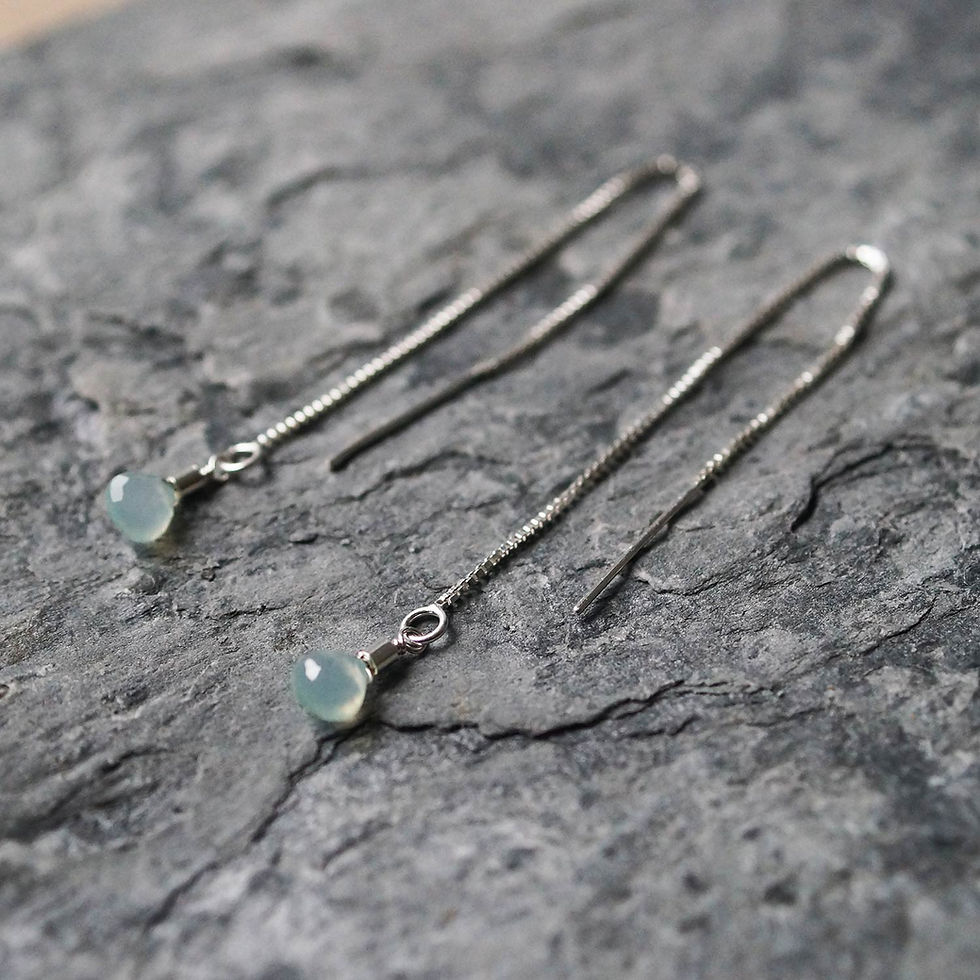 Aqua Chalcedony Threads
