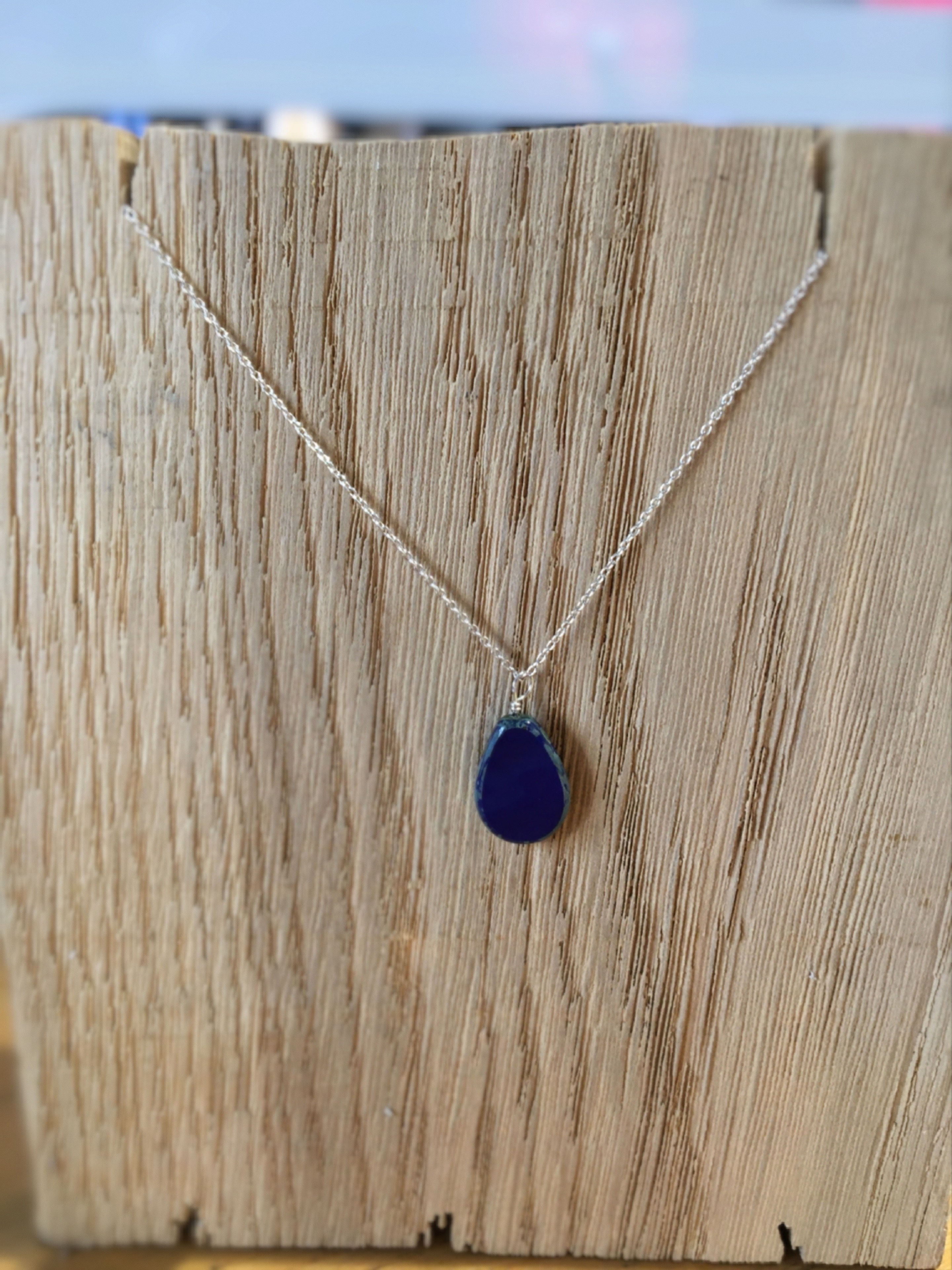 Picasso Stone Necklace - Cobalt Blue