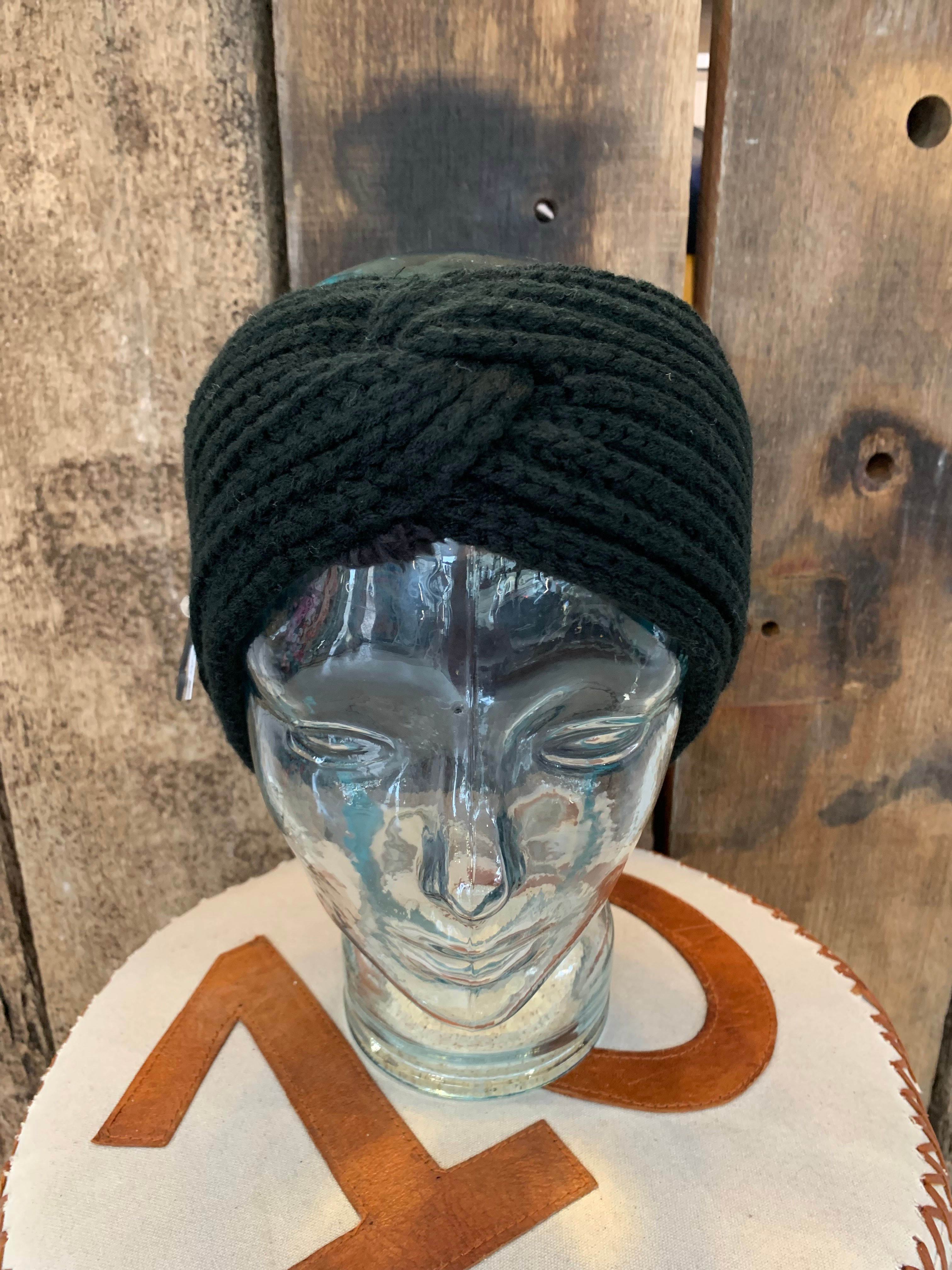 Ladies Chunky Knitted Headband - black