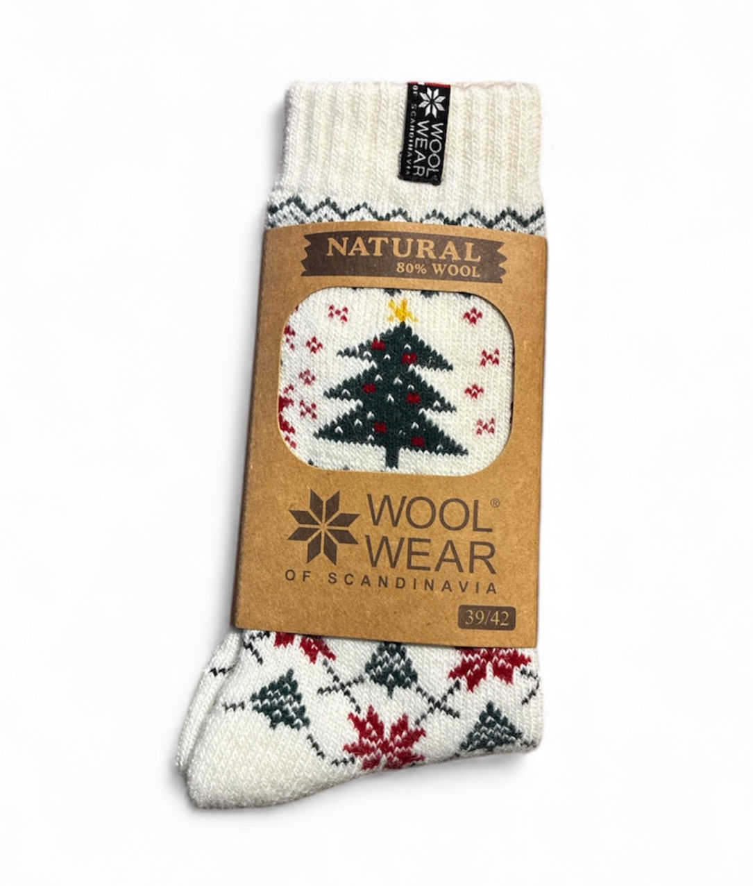 Wool socks 80% wool from Scandinavia - Christmas Tree