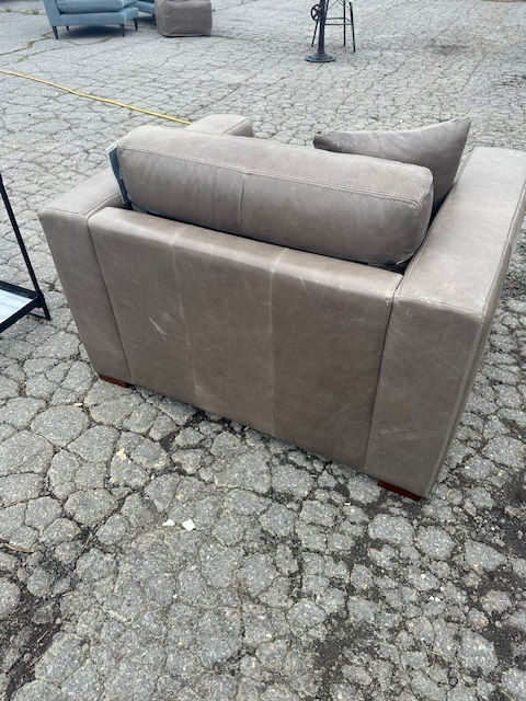 Thumbnail: Lead Grey Leather Chair ½
