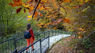  Sarıkaya Mağarası’nın yüksek tavanlı ana galerisi ve doğal damlataş oluşumları.