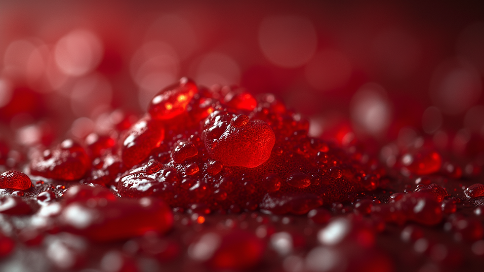 Close-up da resina vermelha de sangue de dragão em uma superfície natural