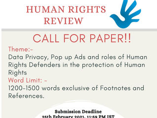 Call for Papers: Think India's Human Rights Review (Submit By 25th February)
