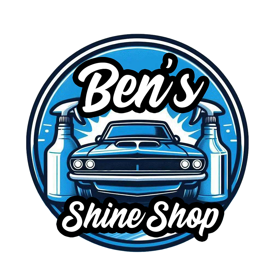 Ben's Shine Shop logo with a car and spray bottles