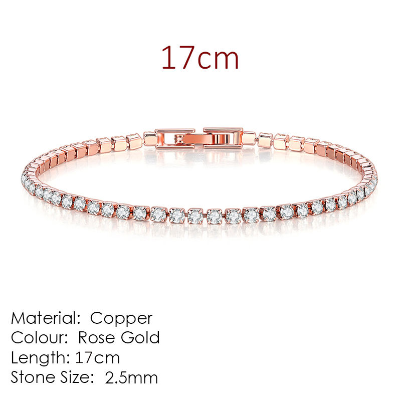 Thumbnail: Luxury 2.5mm Zirconia Designer Tennis Bracelet