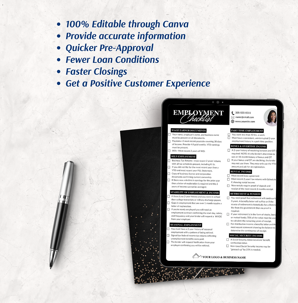 Thumbnail: B&W PRE-APPROVAL CHECKLIST BUNDLE