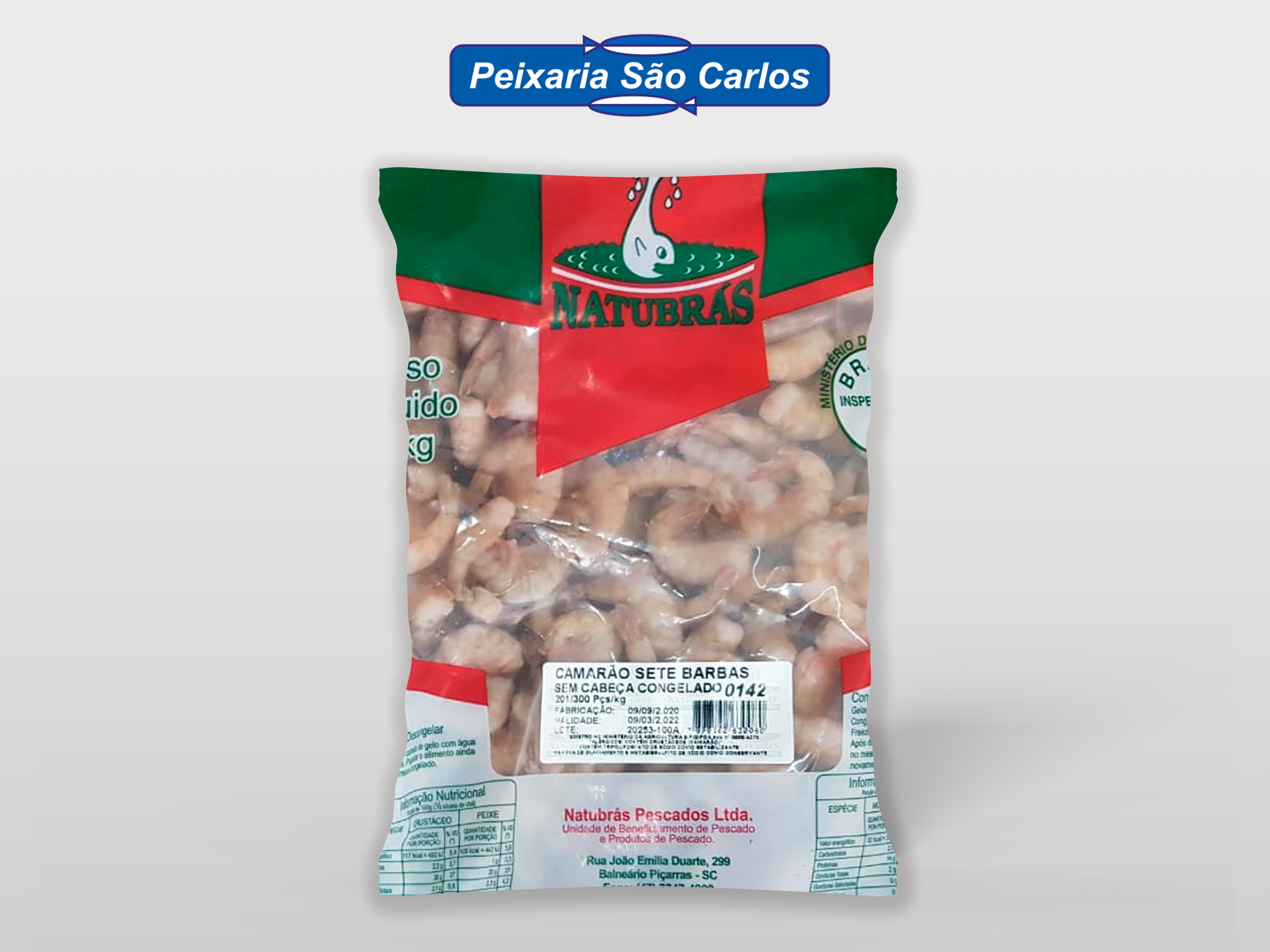 1310 CAM 7B   S/CABEÇA   C/CASCA  M - NATUBRAS PCT 2 KG