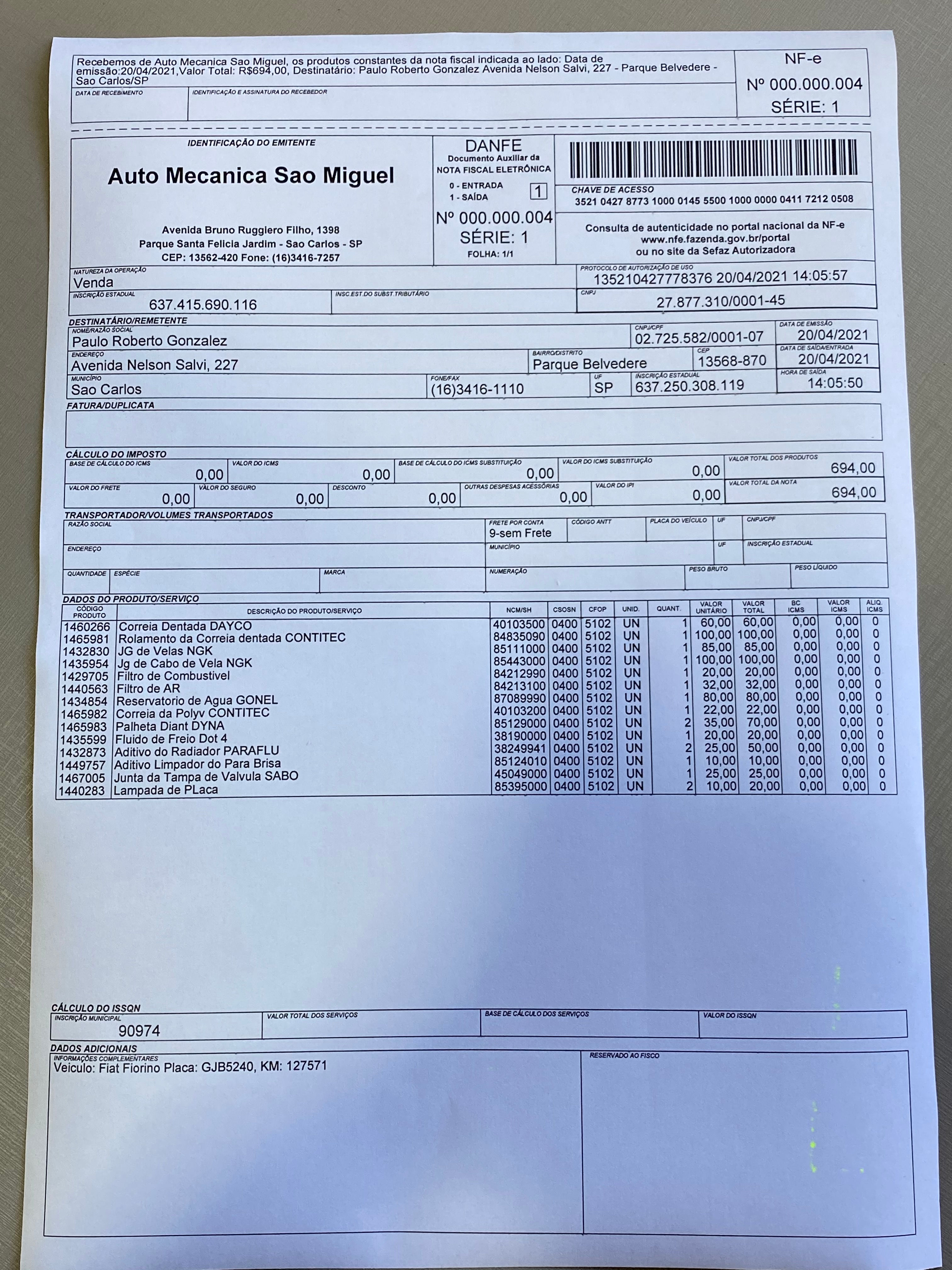 20/04/21 - AUTO MECANICA SAO MIGUEL