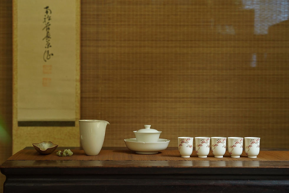 中国茶器セット うねら 急須と茶杯5個