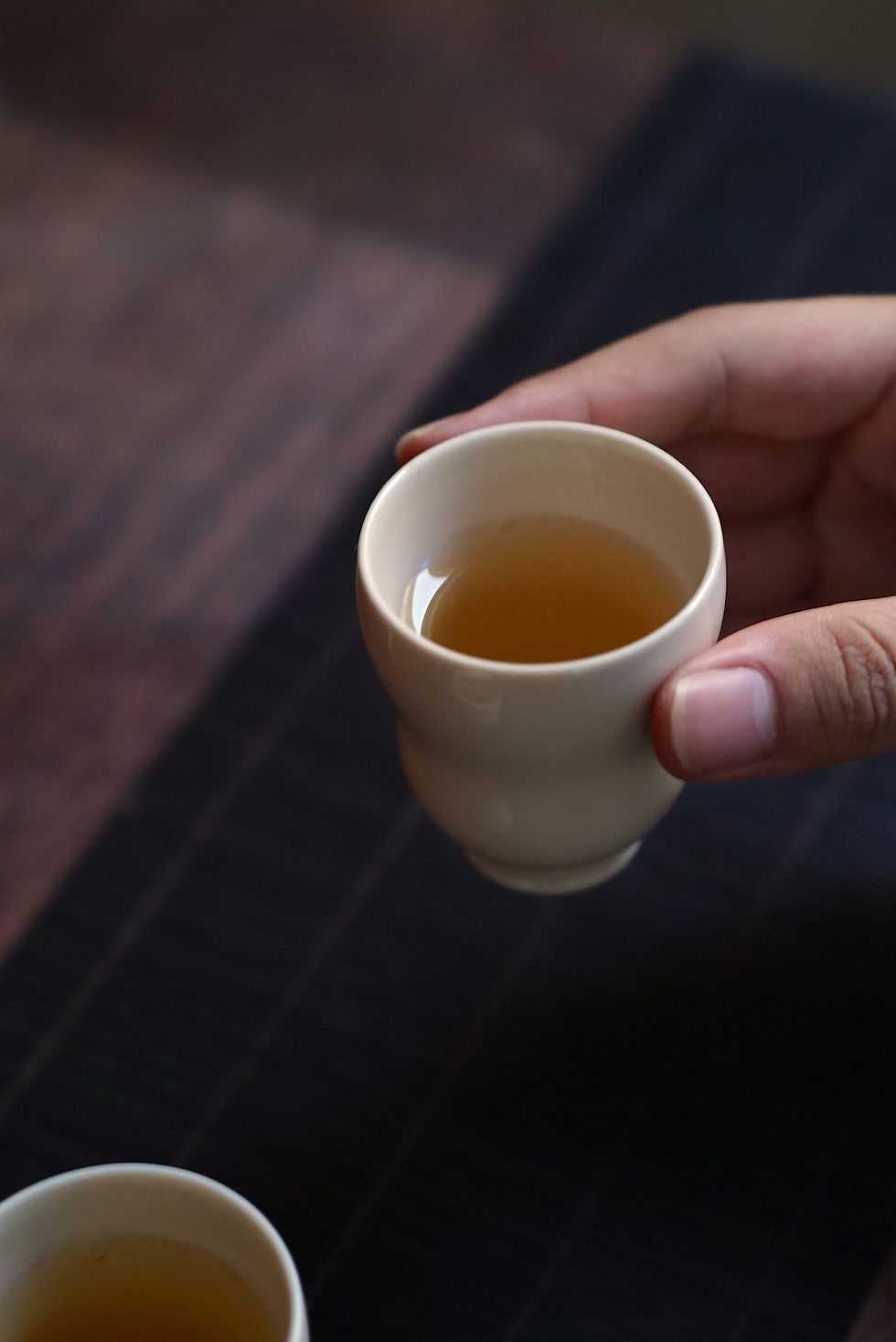 サムネイル： 中国茶器「福禄」茶杯5客セット（湯呑）アイボリー