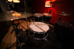 Drum Kit in Recording Studio