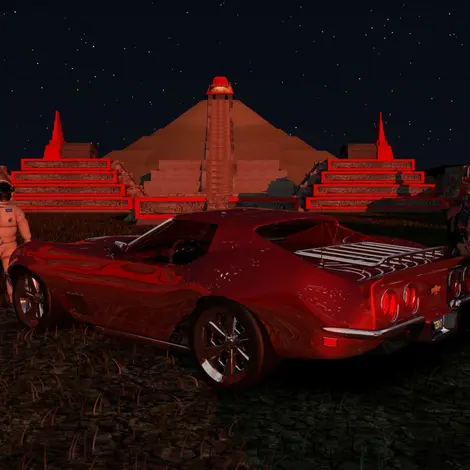 Chevrolet, Conquistador, Astronaut in 3D Teotihuacan.
